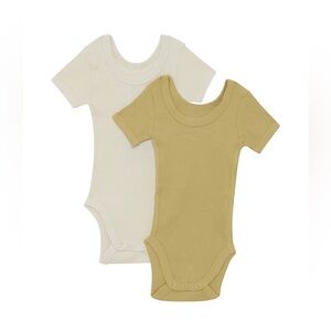 BONDS Organic Rib Shortsleeve Bodysuit 2 Pack